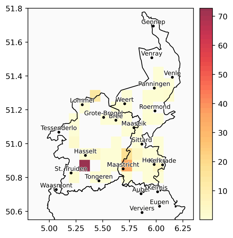 Verdeling van audio per dialect in het Limburgs Corpus